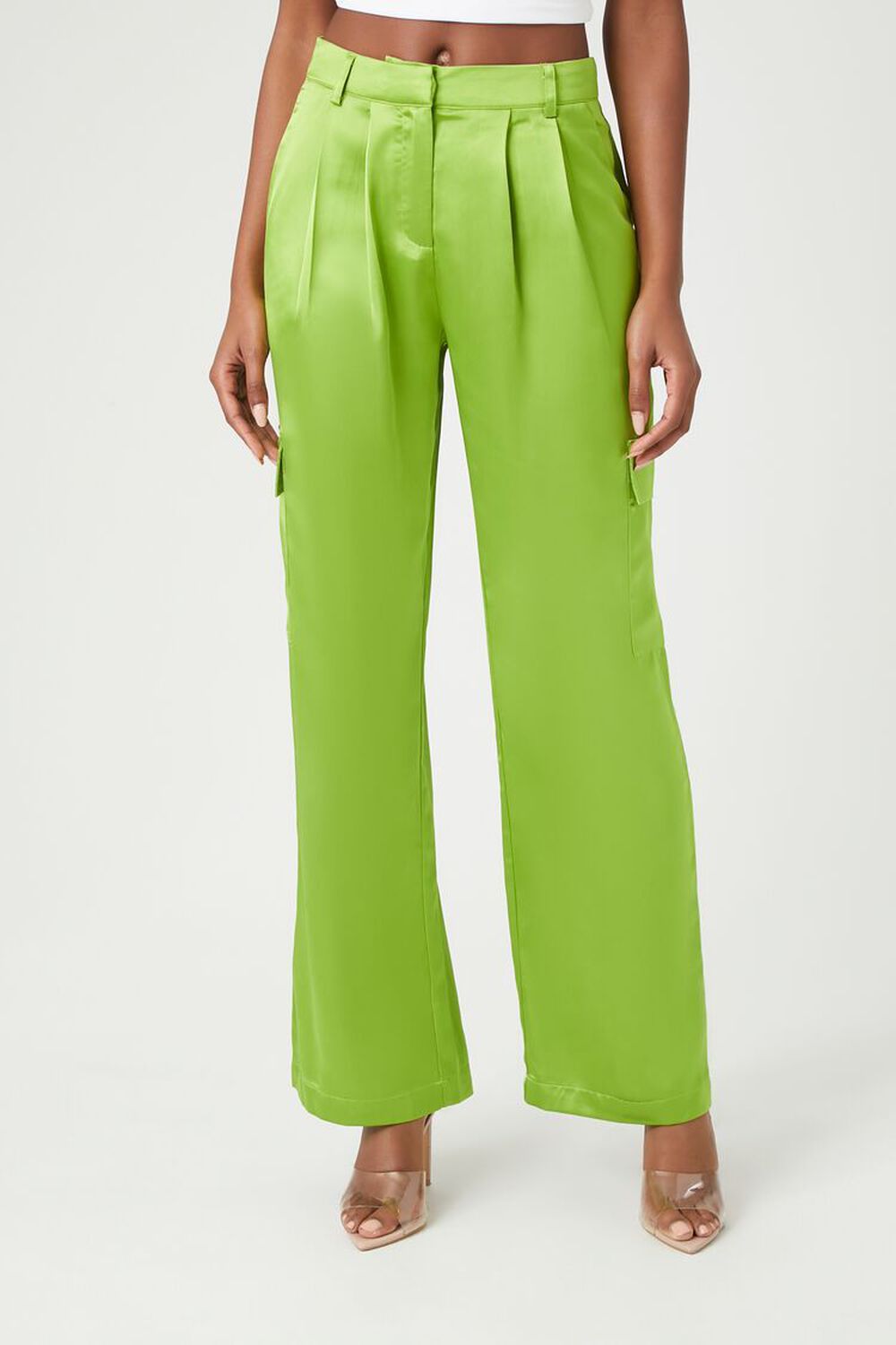 Satin Cargo Pants